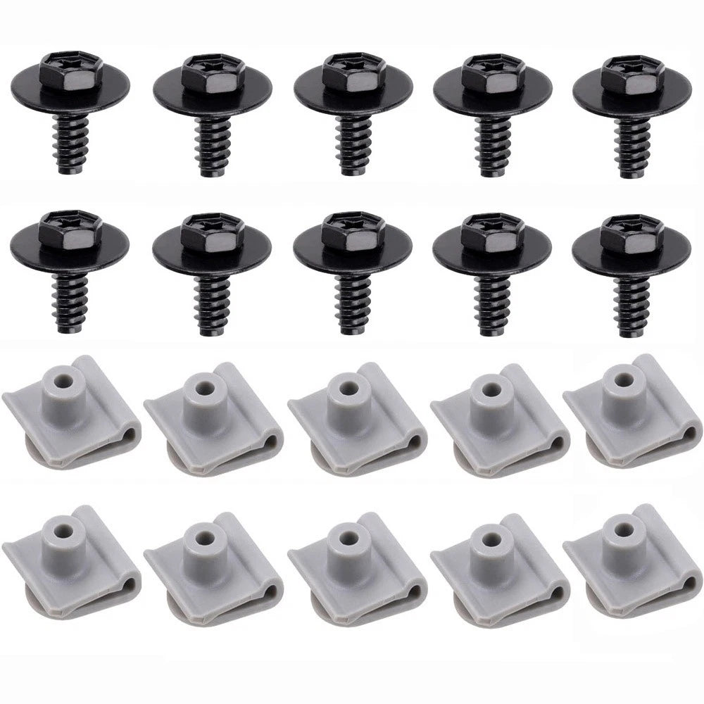 10 x Fender Liner Bumper Cover Splash Shield Screws & U-Nuts for Mazda 2-6