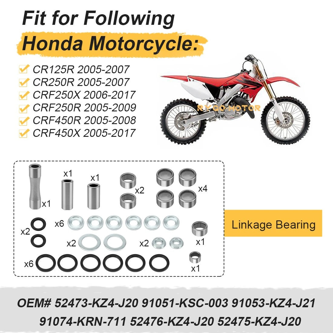 Linkage Rod Kit for Honda CR125R CRF2490R CRF450R CRF450X CRF250X CRF250R