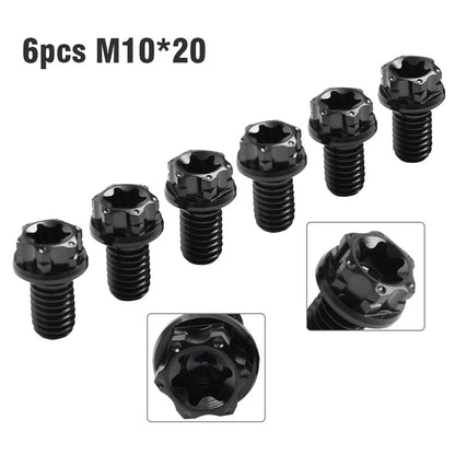6 x Titanium Torx Head Flange Screws M10x20mm for Motorcycle Bike
