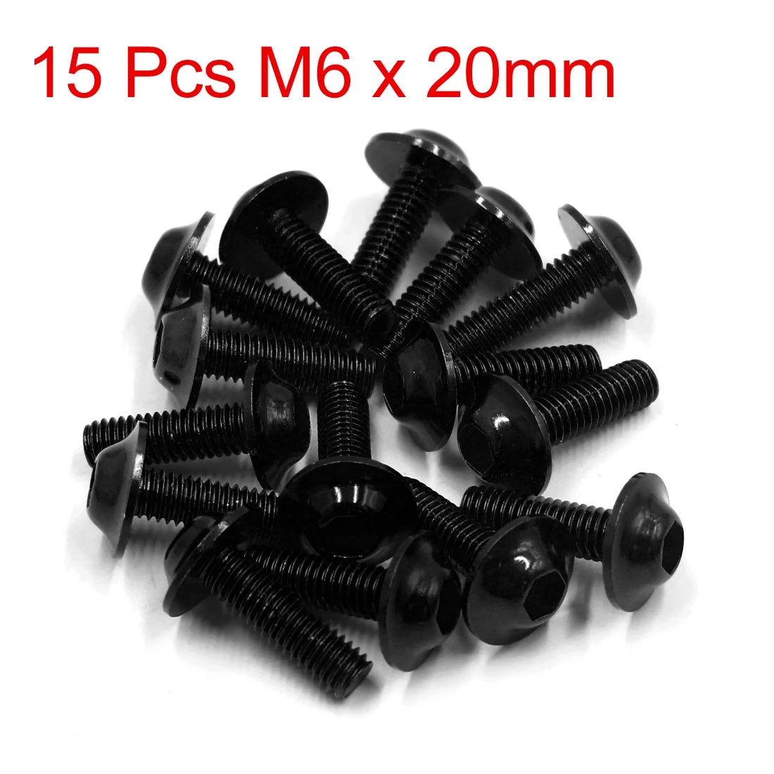 15pcs M6 x 20mm Hexagon License Plates Fairing Bolts Screws for Motorcycle