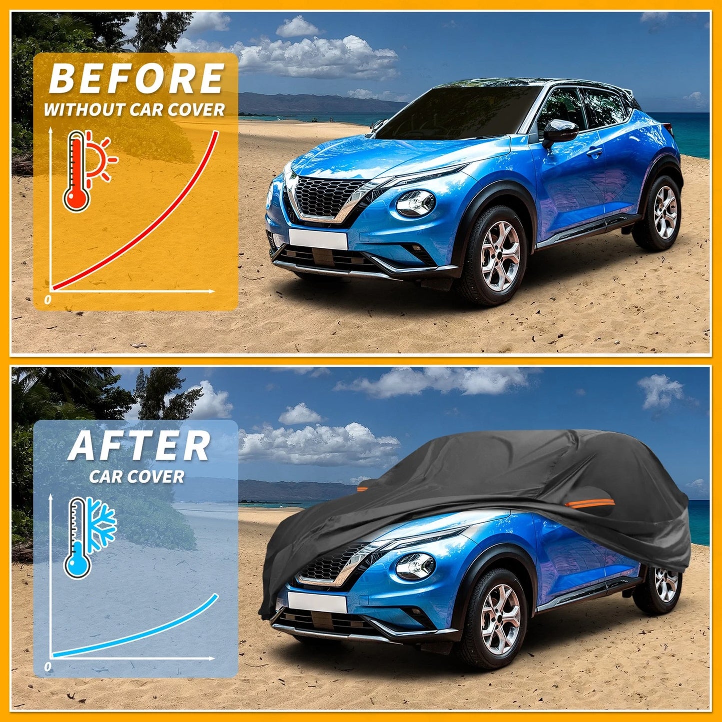 Waterproof Car Cover for Nissan Juke 2011-2013 Black Aluminum Film