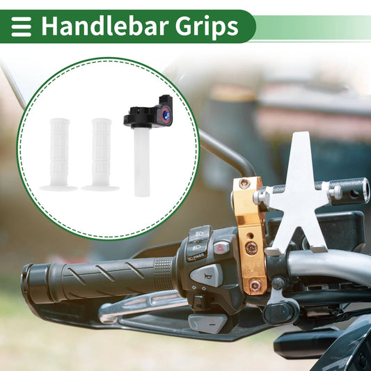 7/8" 22mm Hand Grips Rubber White for Motorcycle