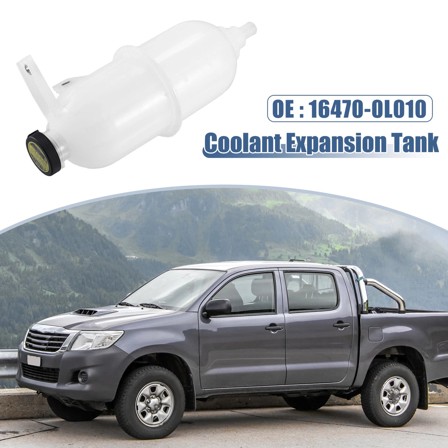 Coolant Radiator Reservoir Tank with Cap for Toyota Hilux Vigo (2005-2015)