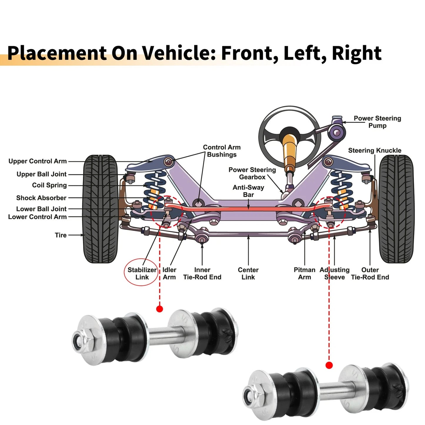 Front Stabiliser Sway Bar Links for Toyota Echo (2000-2005)