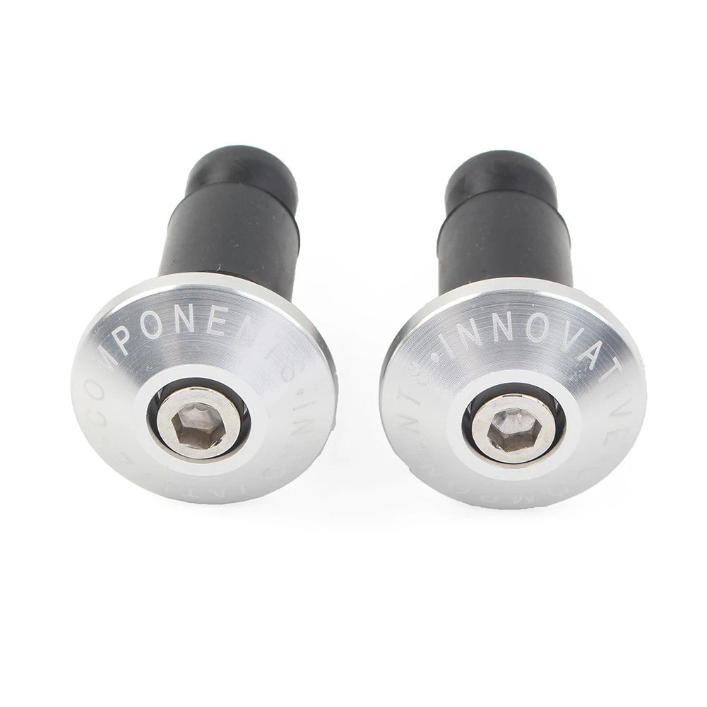 CNC Handlebar Grips & End Cap Plugs for Motorcycle (Fits Most Models)