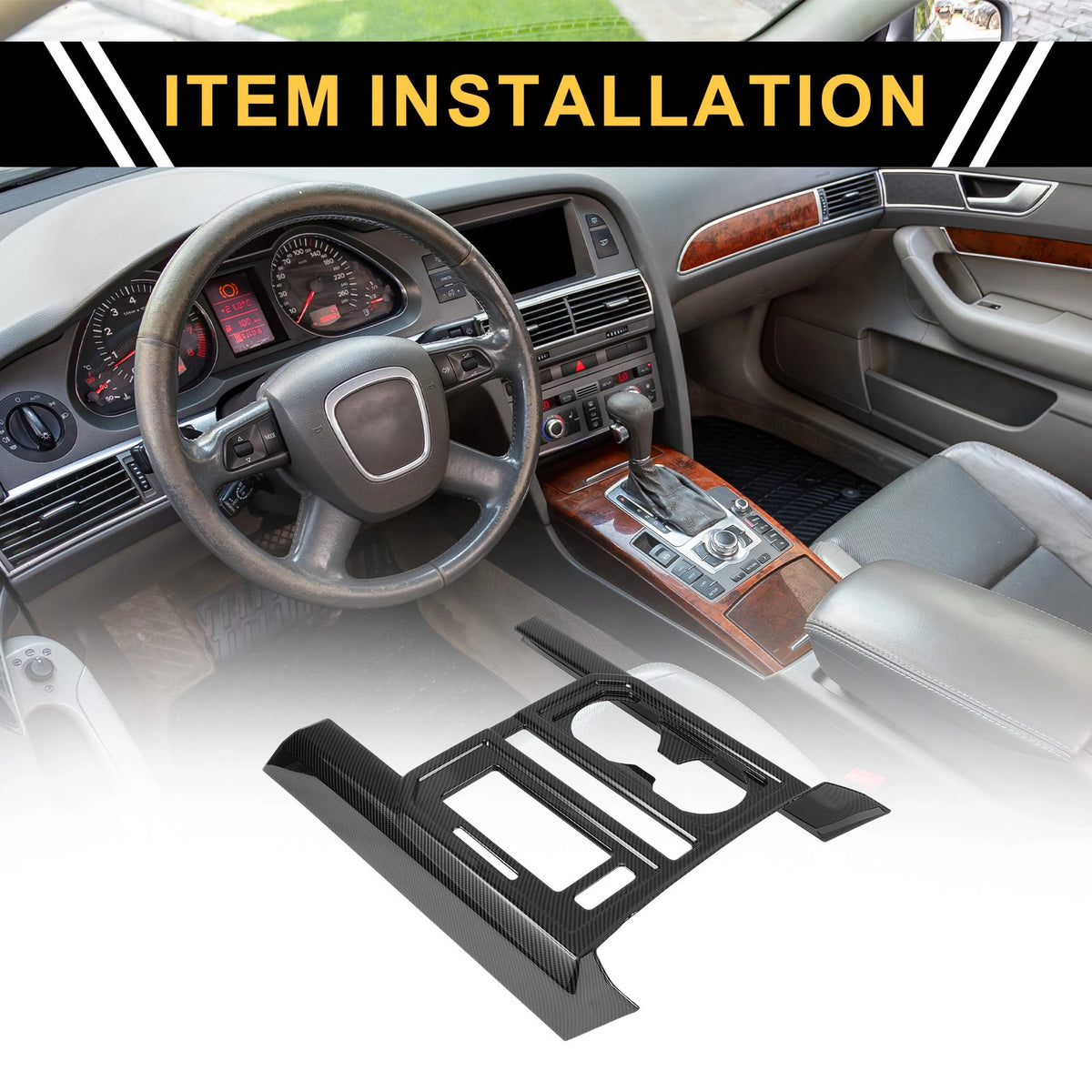 Carbon Fiber Gear Shift Panel Cover Trim for Ford F-150 (2015-2020)