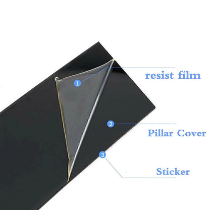 6 x Black PC Pillar Post Door Window Trim Covers for Honda Accord (2018-2020)