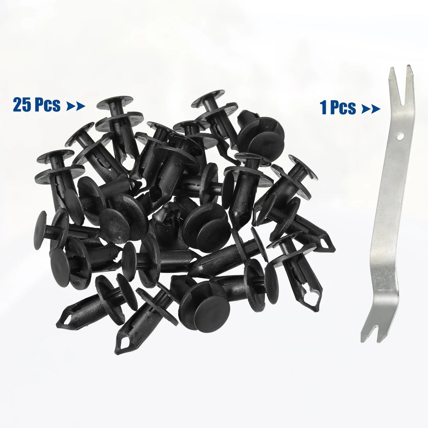 25 x Push Type Rivet Retainer Bumper Fender Fastener for Dodge Honda