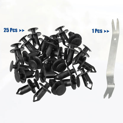 25 x Push Type Rivet Retainer Bumper Fender Fastener for Dodge Honda