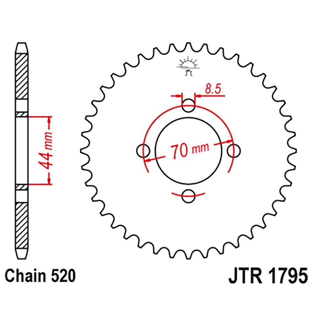 22 Tooth Rear Steel Sprocket for Suzuki Quadsport 80 LT80 (1989–2006)