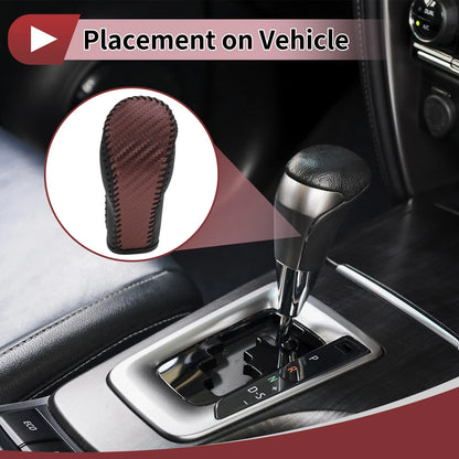 1 Pc Gear Shift Knob Cover for G25 (2011 - 2012) Black Brown Faux Leather