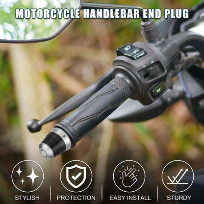 Front 2 x Handlebar End Plug Aluminum Alloy 18-20mm Silver Tone for Motorcycle
