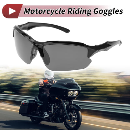 Goggles for Motorcycle Deep Gray Lens Black Frame Tri-acetel Cellulose PC