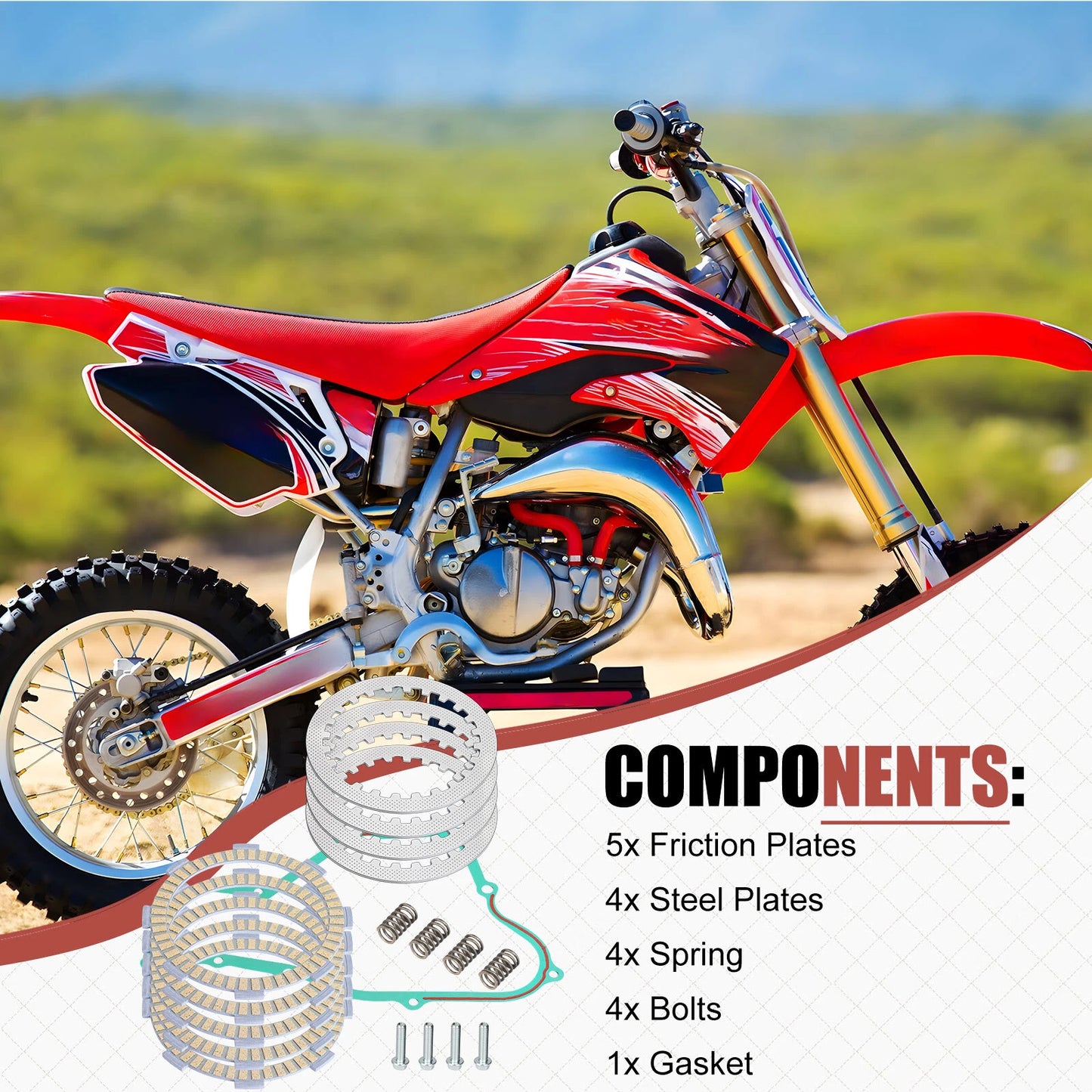 Clutch Friction Plates Gasket Kit for Honda CR80R/CR85R (Heavy Duty)