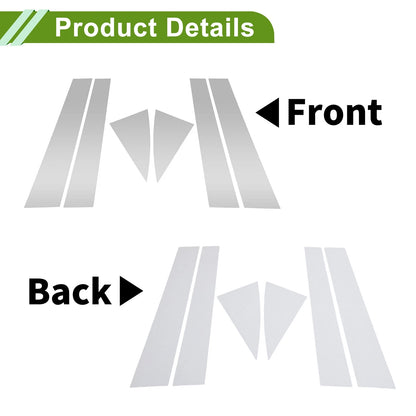 6 Pcs Pillar Window Trim for Chevy Equinox (2005-2009) Silver Tone