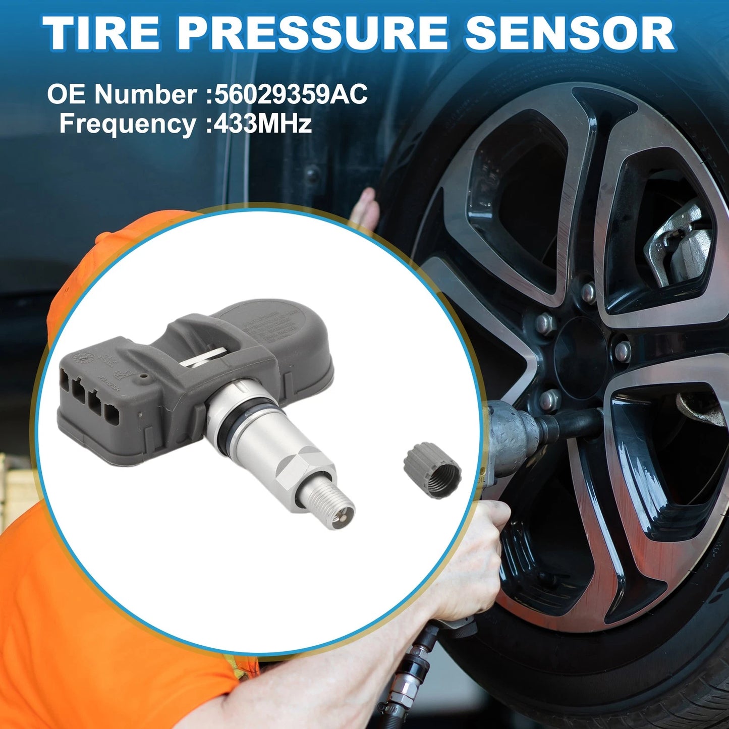 Tire Pressure Sensor 433MHz for Jeep Grand Cherokee (2008-2010) 1 x Pc