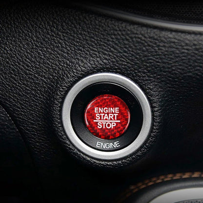 Red Carbon Fiber Engine Start Buttons Cover Trim Fit for Challenger 2015-2019
