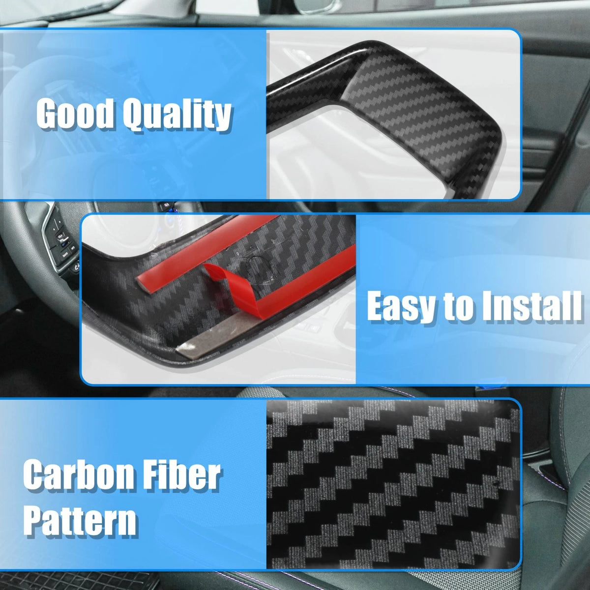 Black Inner Steering Wheel Cover Trim Set for Subaru Forester Ascent (2019-2021)