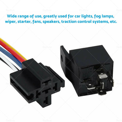 5 x 24V 40A SPDT Automotive Relay with Harness Socket for Car, Yacht, Caravan