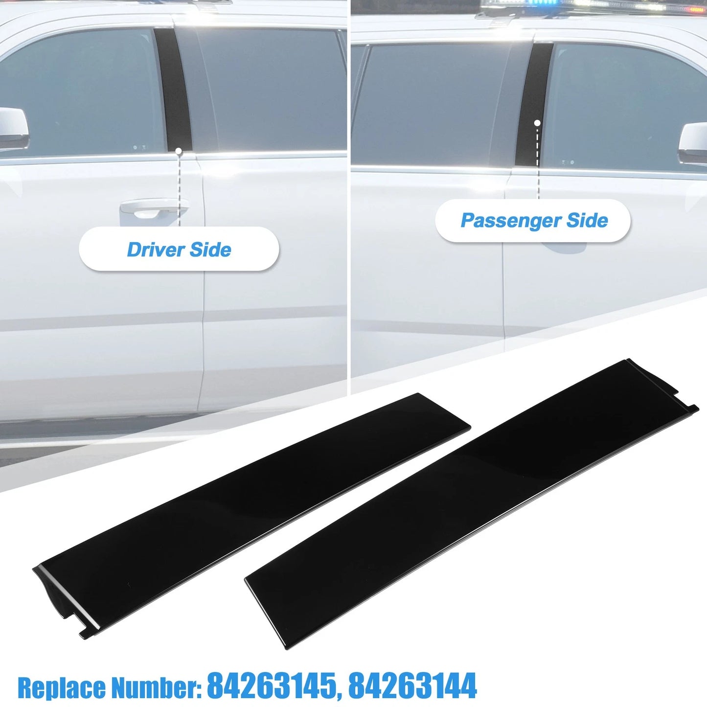 Pair B-Pillar Trim Panel Left Right Windshield Outer for Cadillac Chevy