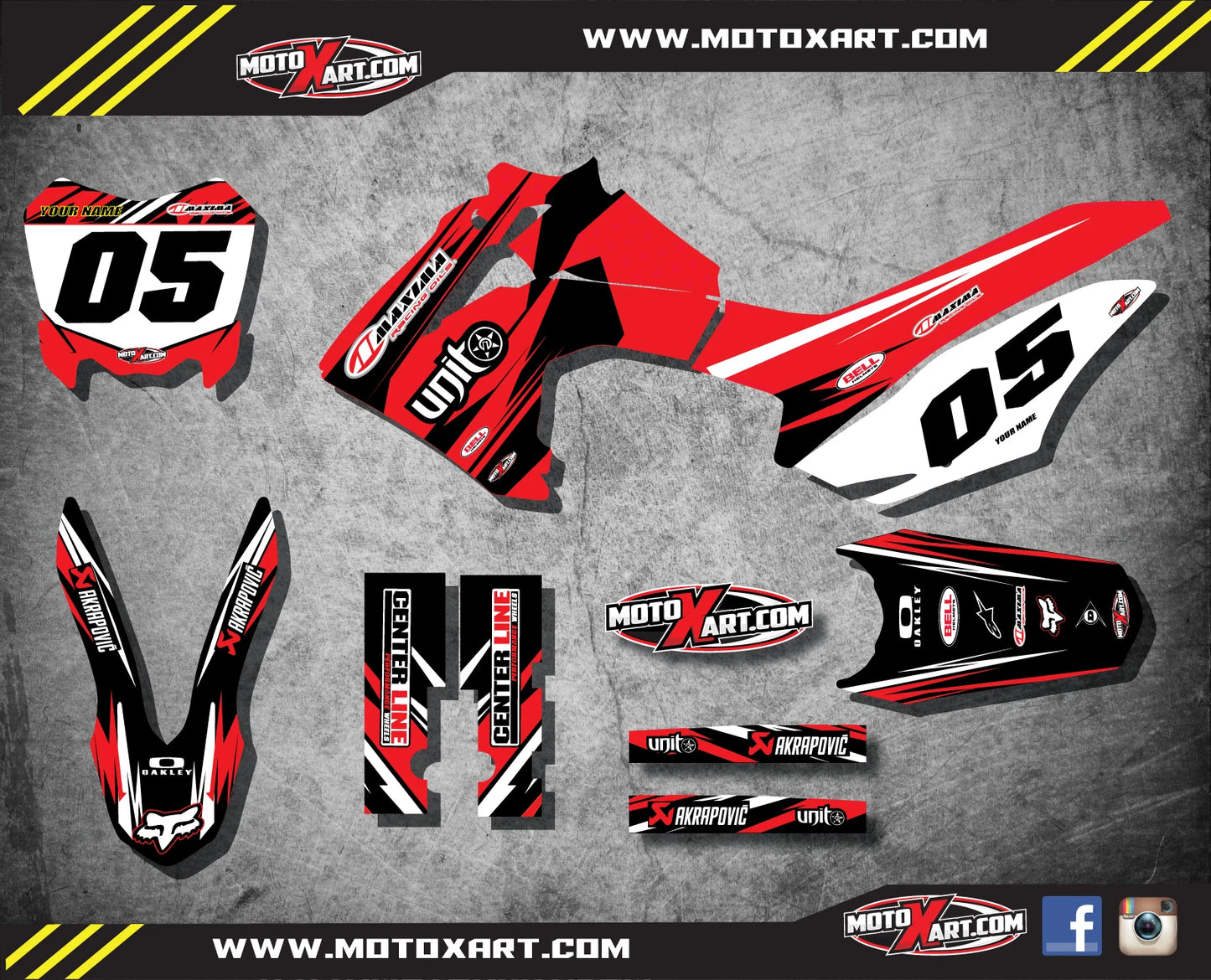 Full Custom Graphic Kit for Honda CRF 125 (2013-2018) - DIGGER STYLE Stickers