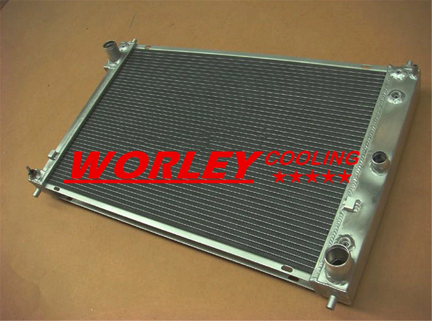 Aluminum Radiator + Red Silicone Hoses for Ford AU Falcon 4.9L V8 (98-02)