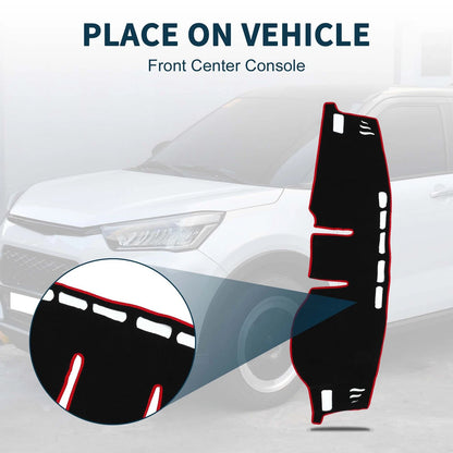 Dashboard Dash Cover Mat 1 Set for TOYOTA RAIZE A200A with Sticker Black Red