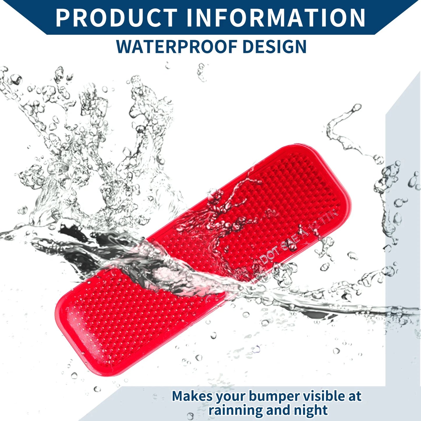 Rear Right Bumper Reflector for Ford Transit 2015-2022 (2 x Red)