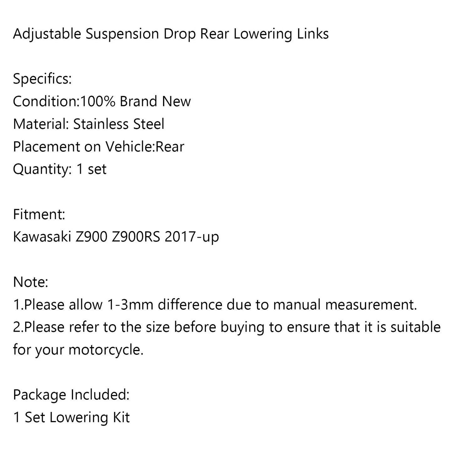 Lowering Kits for Kawasaki Z900 (2017-2023)