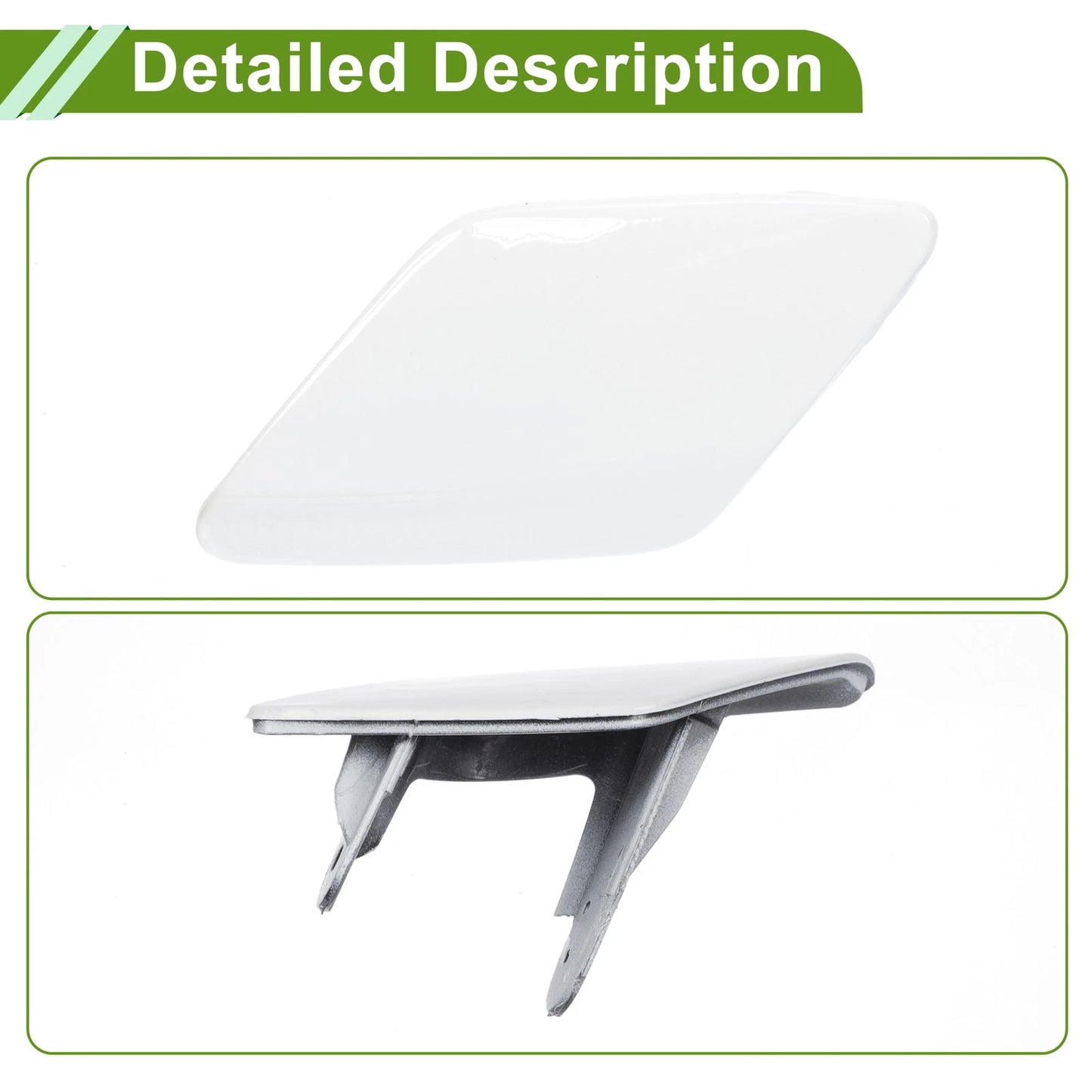 Front Left Washer Nozzle Cover for BMW 428i 2014-2016 (2 x White Caps)