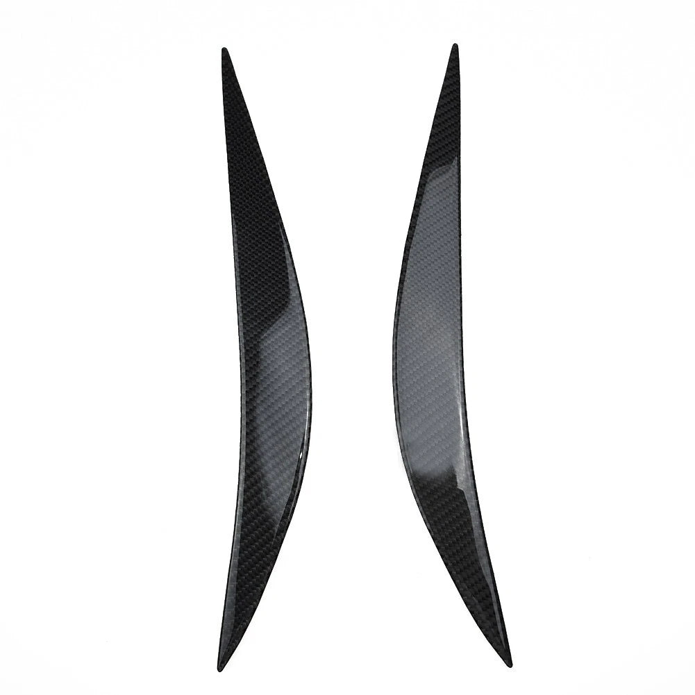 2 x Headlight Eyelid Cover CF Black Eyebrow Front Replaces
