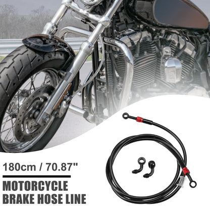 90 Degree Brake Hose Braided Line Clutch Tube 180cm Black for Motorcycle