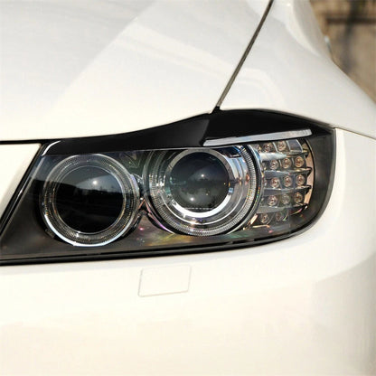 Gloss Black Headlight Eyelid Trim for BMW 3 Series E90 E91 (2009-2012)