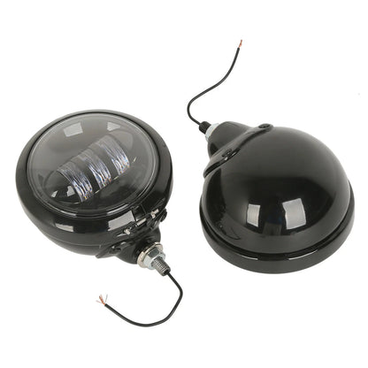 4.5" Black LED Auxiliary Spot Fog Lights for Harley