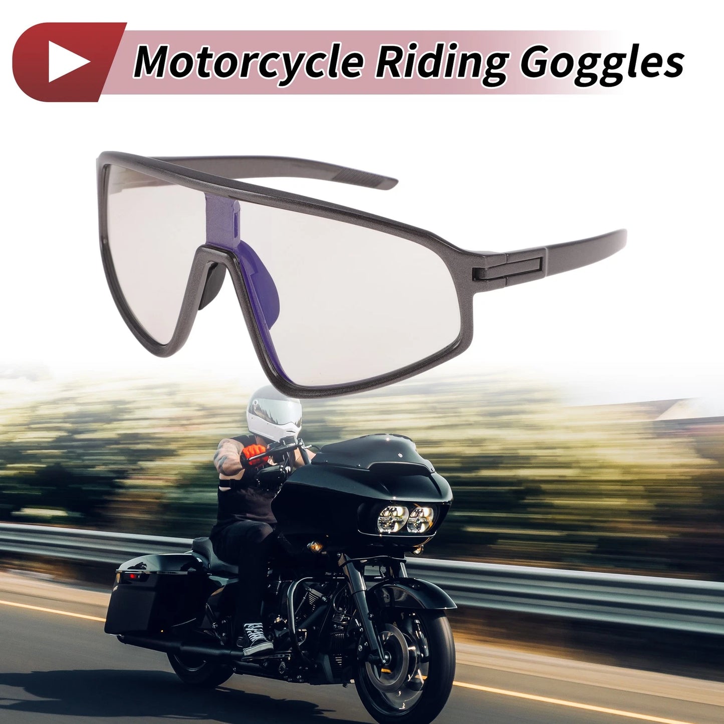 Goggles / Motorcycle Riding Goggles for PC Cycling Sunglasses