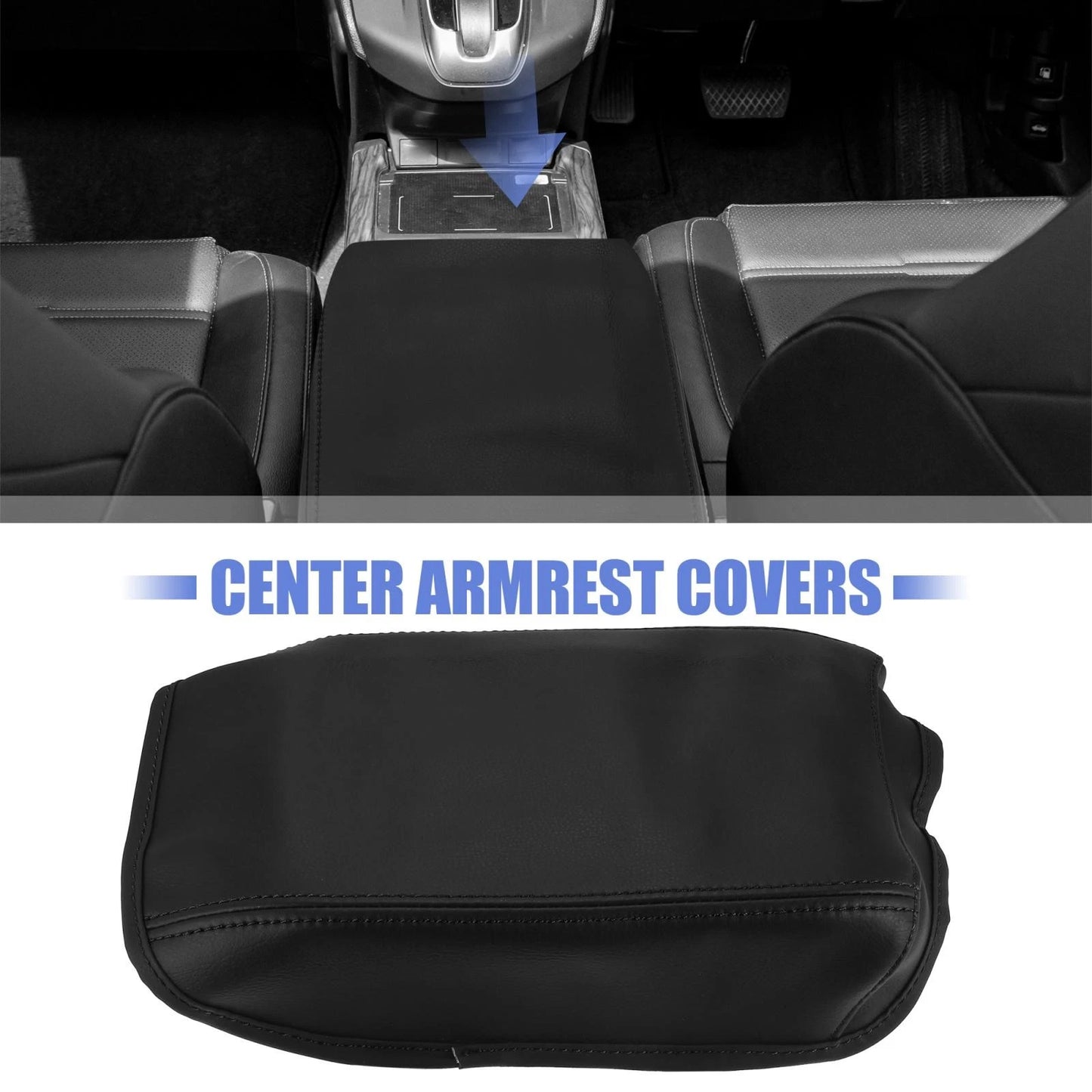 Microfiber Leather Armrest Cover for Honda CR-V (2017-2021) Black