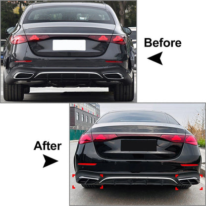 Black Rear Throat Exhaust Pipe Cover Trim for Mercedes Benz E Class (2024+)