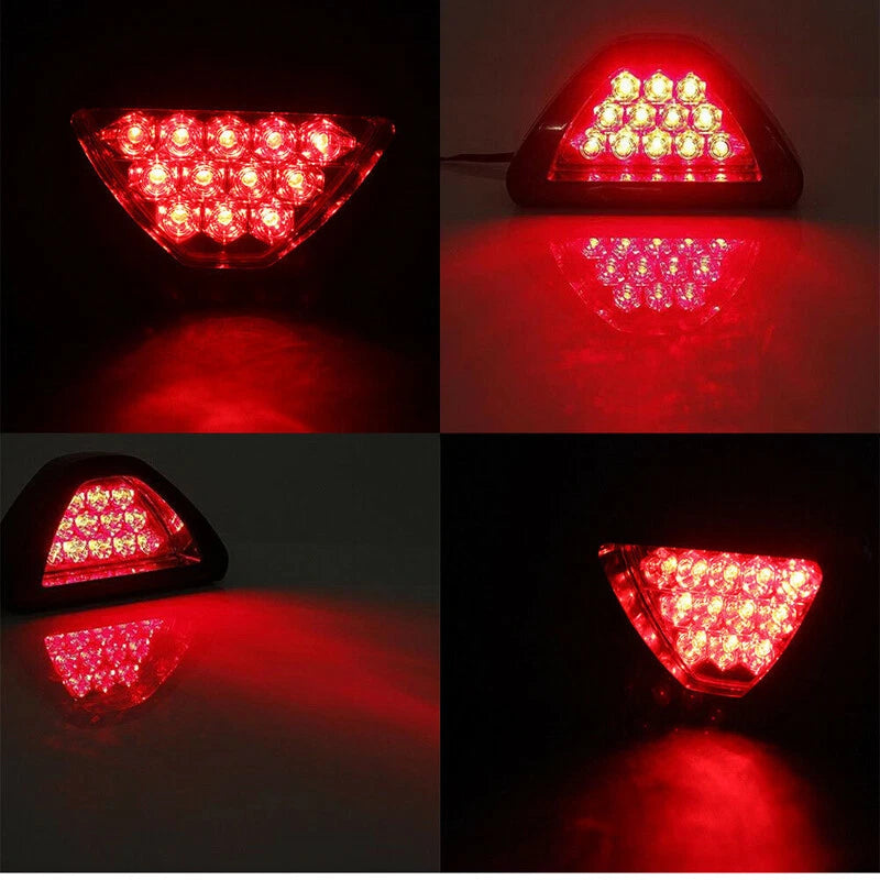 Universal 3rd F1 12 LED Strobe Rear Bumper Tail Brake Light for Cars