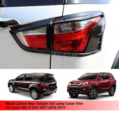 Black Carbon Tail Light Covers for Isuzu MU-X MUX (2017-2019)