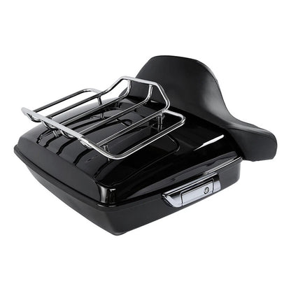 Black Chopped Trunk Backrest Rack for Harley Road King (2014-2025)