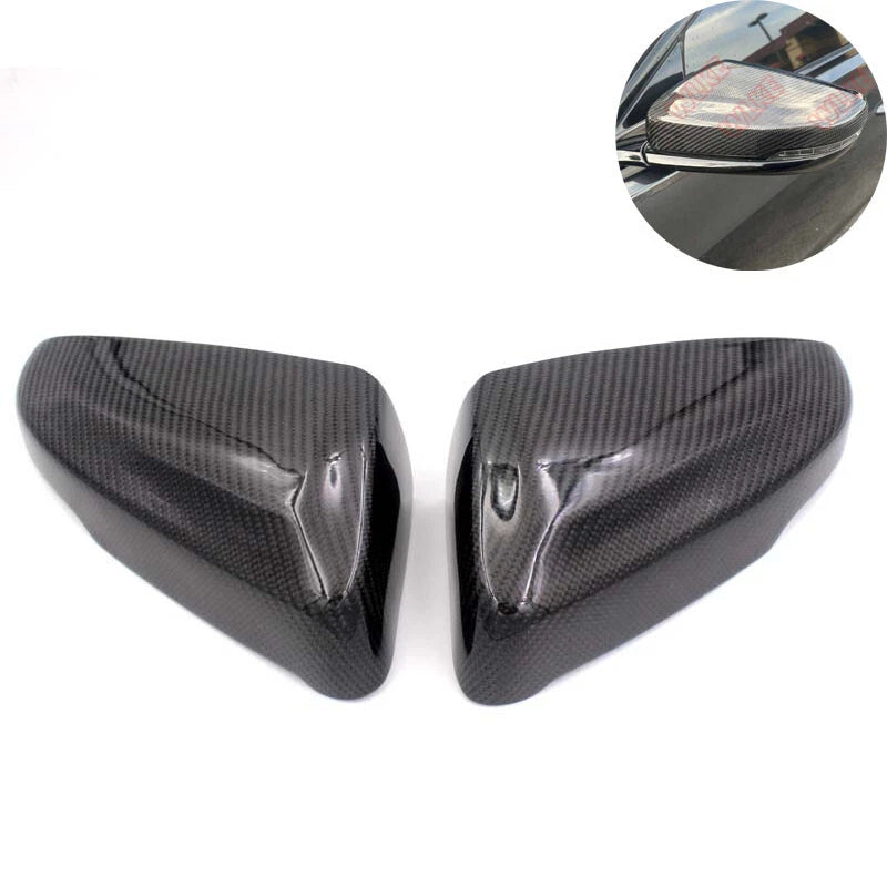 Carbon Fiber Stick-on Side Mirror Cap for Cadillac CTS Sedan 14-19 / CTS-V 16-19