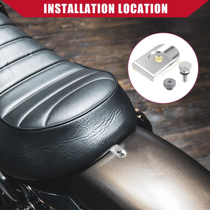 Seat Bolt Screw Set with Cover Nut Silver Tone for Harley Davidson