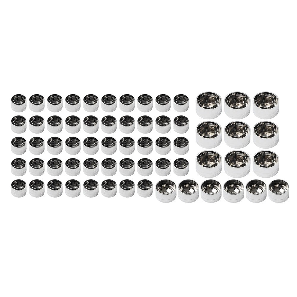 63 Pcs Chrome Engine Topper Bolt Caps for Harley Softail FXST (2000-2006)