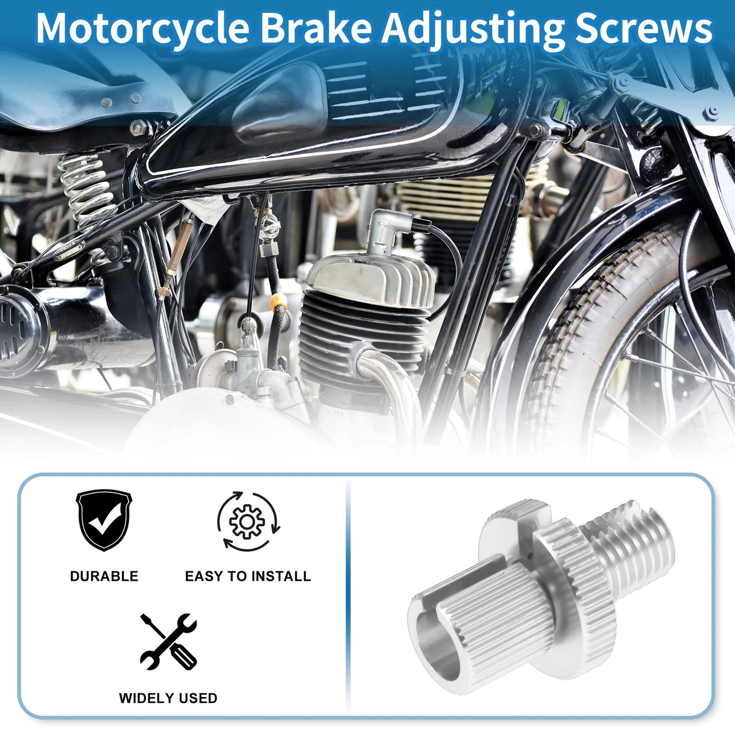 Brake Lever Barrel Adjusters Screws M10 2 x for Motorcycle