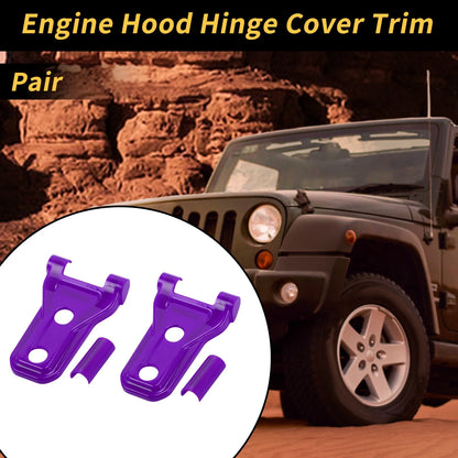Engine Hood Hinge Covers for Jeep Wrangler JL JLU 2018-2024 - Plastic Purple