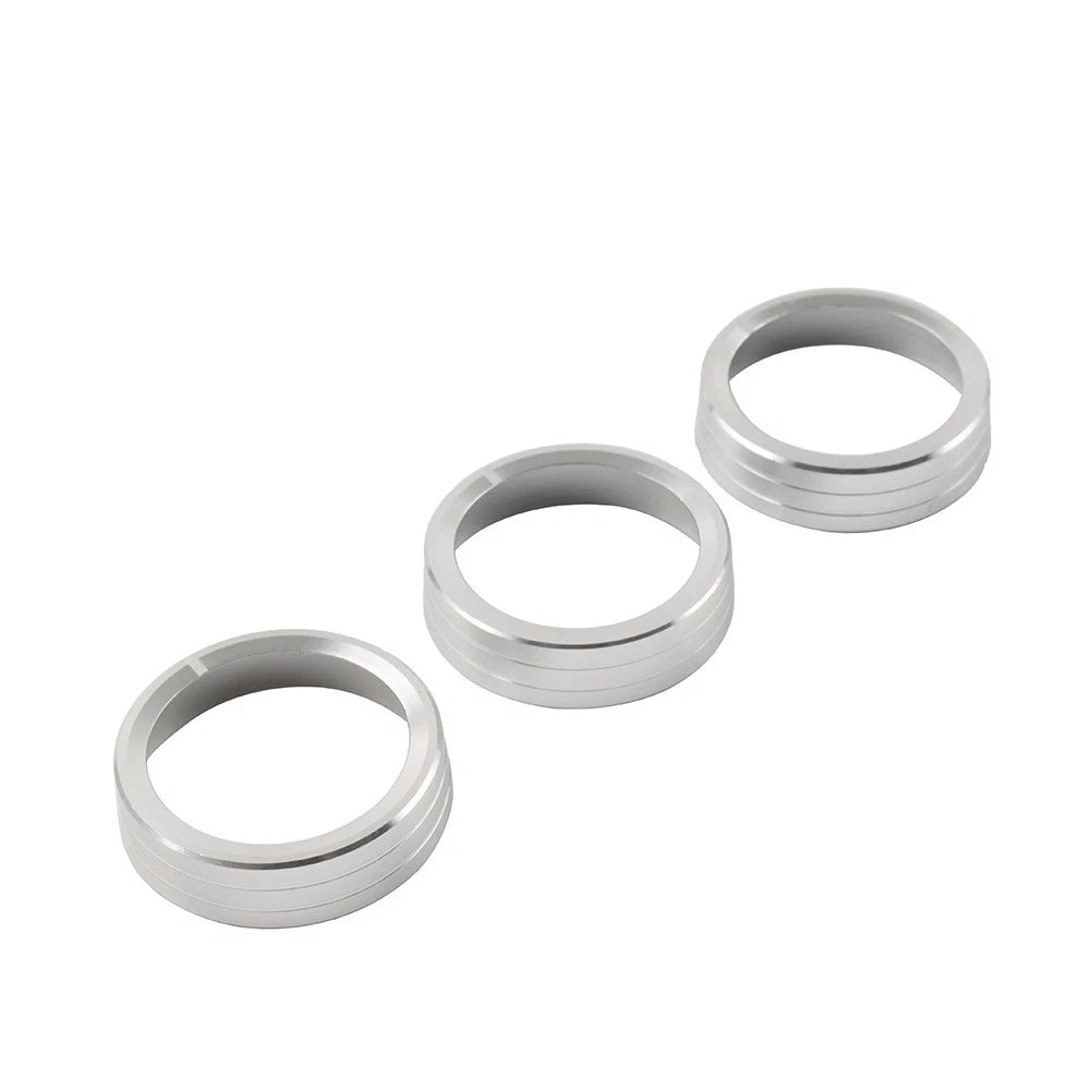 3 x Silver Center AC Switch Control Knob Rings for Kia Cerato K3 Forte (2017-2018)