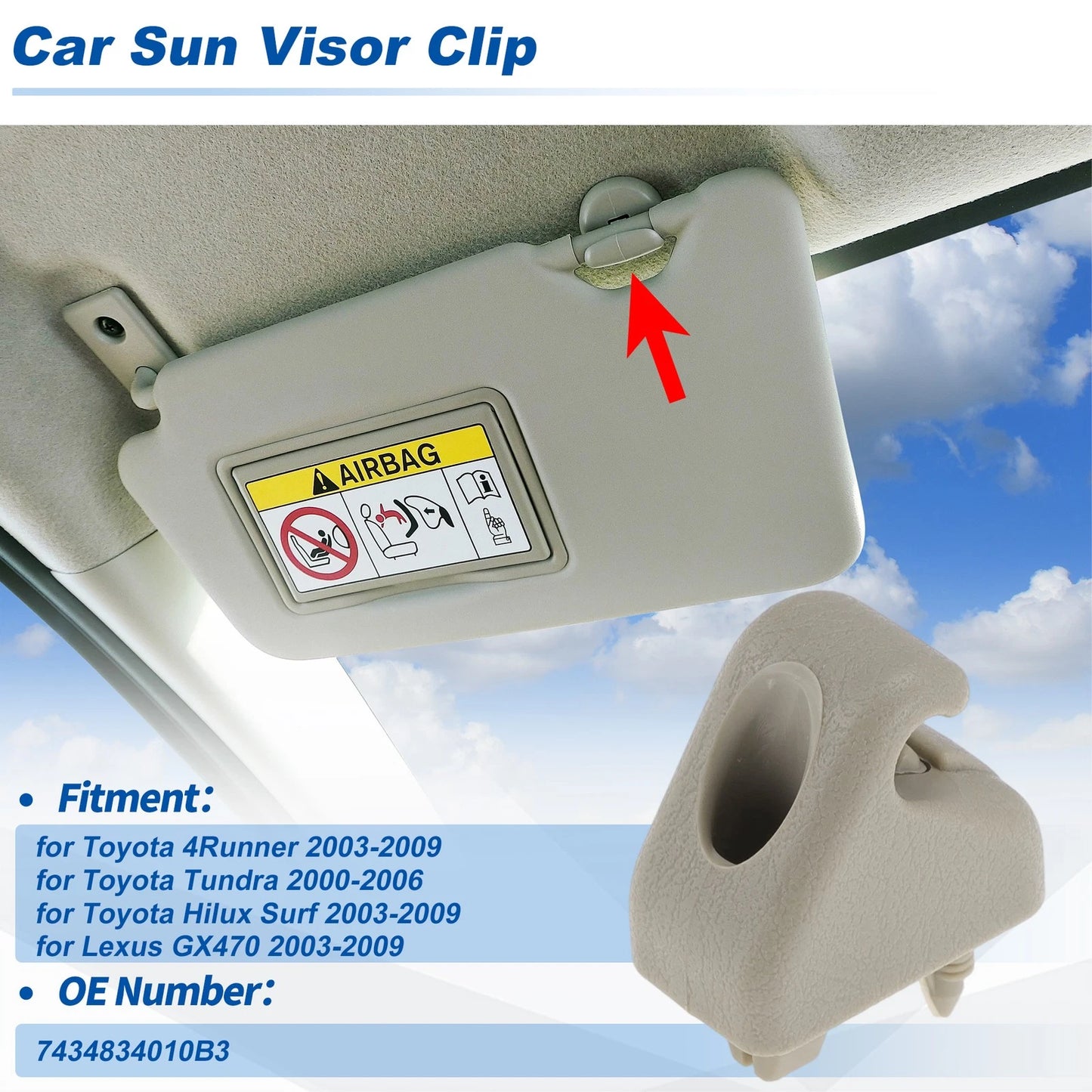 Sun Visor Clip for Toyota 4Runner (2003–2009)
