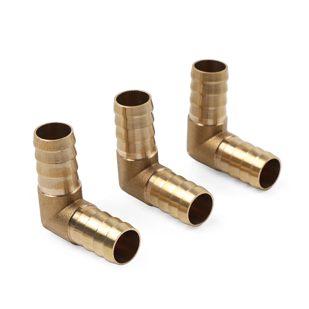3 Pcs 5/8" Brass Barbed Hose Barb Elbow Fitting for Pipe