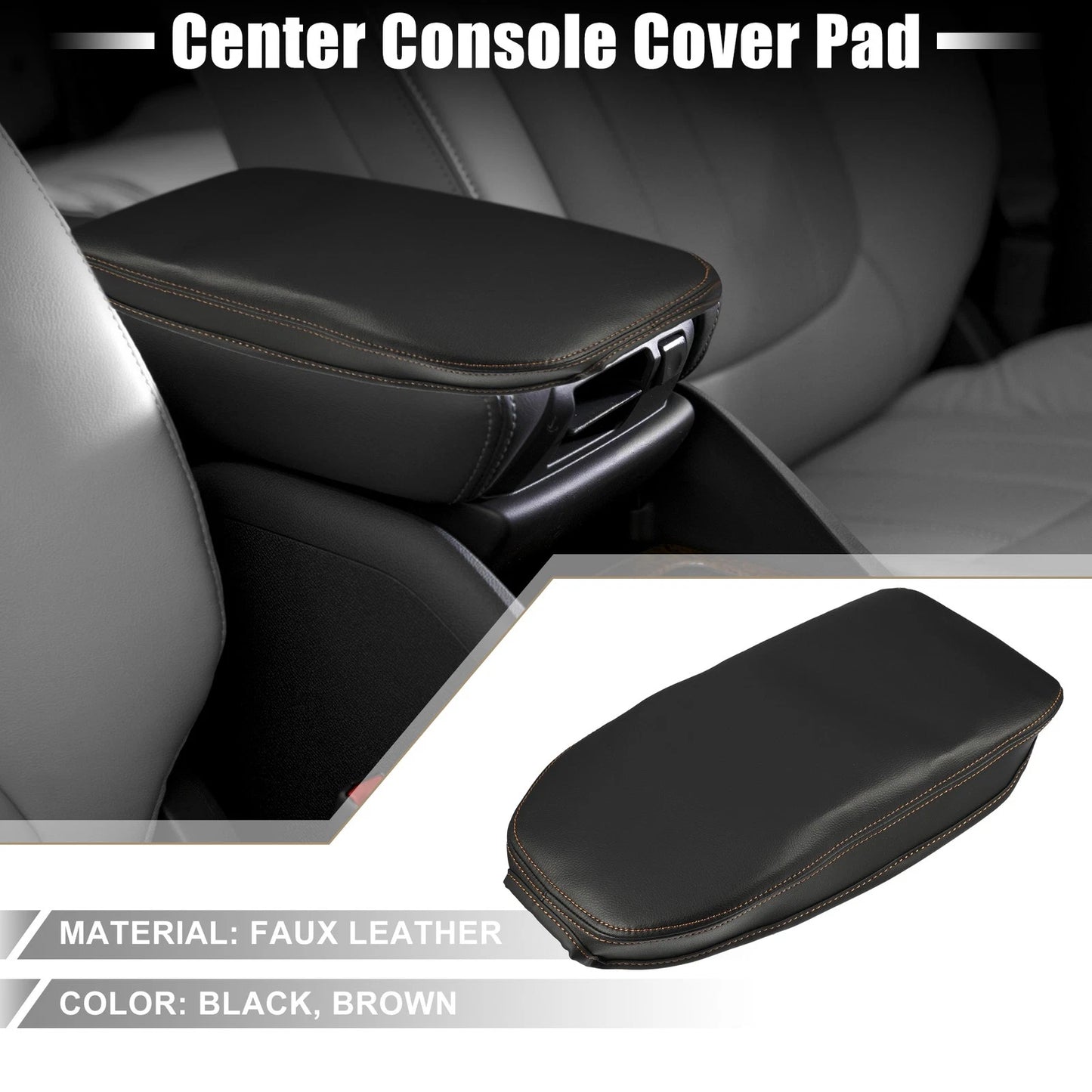 Center Console Armrest Cover for Toyota RAV4 (2019-2022) Black Brown