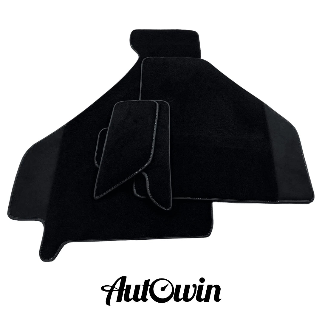 AutoWin Black Floor Mats for Ferrari F355 (1994-1999) with Alcantara Leather